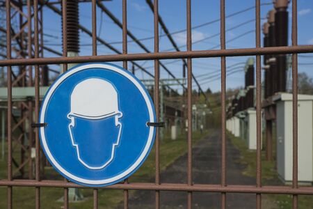 Hard hat area signの写真素材
