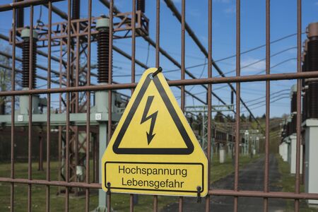 High voltage warning sign