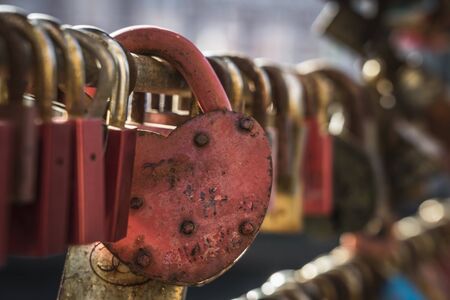 Love padlocksの写真素材