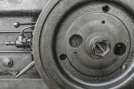 Close up of an old agricultural diesel engine