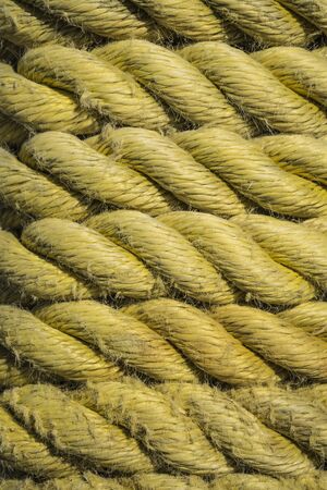 Close up of a yellow mooring rope