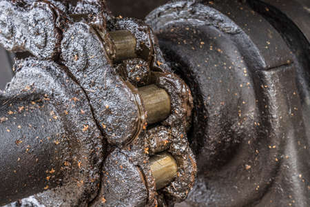 Detail of a historic chain transmission.