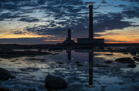 Lighthouse of Gatteville in dusk.の写真素材