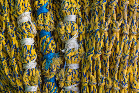 Detail of a worn trawler fishing net.