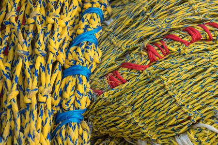 Detail of a worn trawler fishing net.