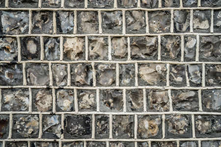 stone wall texture made from flint stones