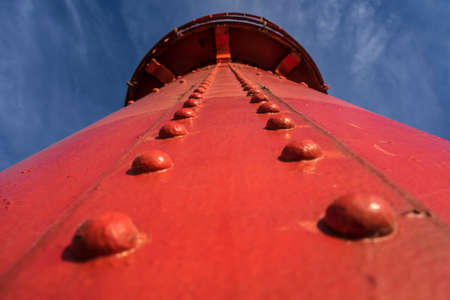 Looking up on a historic pier lighthouse.の写真素材