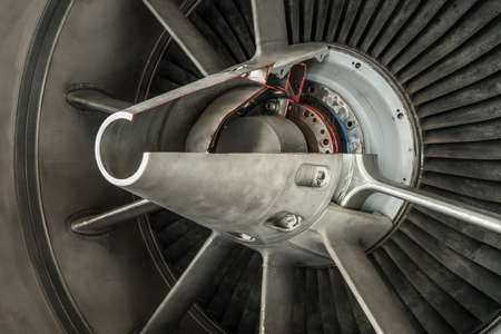 detail of a historic fighter plane engineの写真素材
