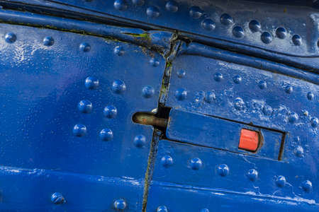 hull detail of an old helicopter