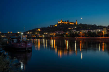 Evening on the river Main in Wuerzburg.のeditorial素材