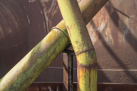 old abandoned blast furnace detailの写真素材