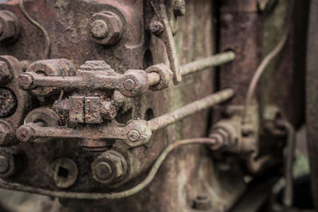 detail of a historic diesel engine