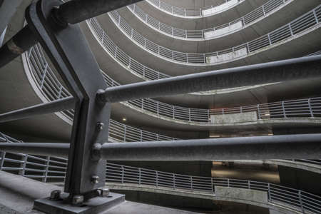 architectural detail in a desserted parking garageのeditorial素材