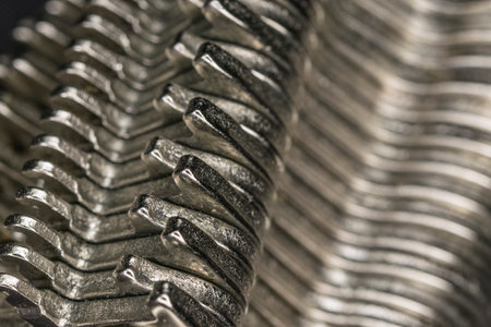 detail from the mechanism of a historic adding machine