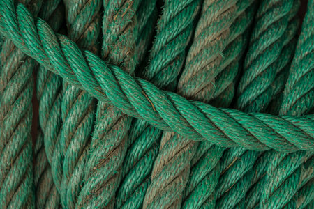 close up of a naval mooring ropeの写真素材