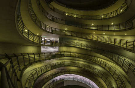 Interior of a modern parking garage
