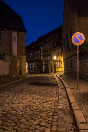 Evening in the medieval town of Quedlinburg.の写真素材