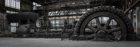 Detail of a historic stationary steam engine.の写真素材