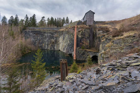 abandoned slate mining site
