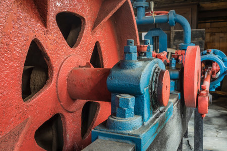 Detail of a historic mining machineの写真素材