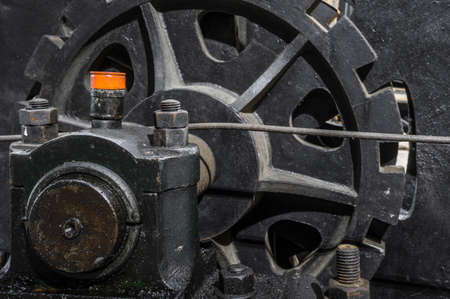 Detail of a historic mining machineの写真素材