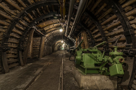 Tunnel of a historic coal mine.