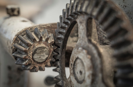 gears of a historic machineの写真素材