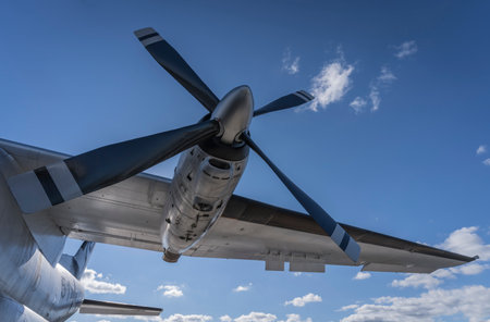 propeller of a historic airplaneの写真素材