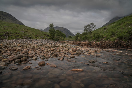 river etive in the scottish highlandsの写真素材