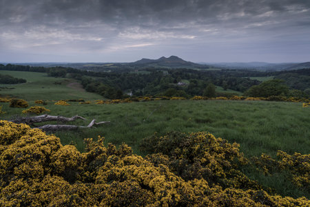 Scottish borders seen from Scotts view.の写真素材