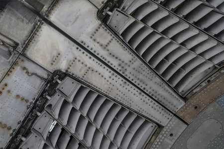 engine detail of a concorde airlinerの写真素材