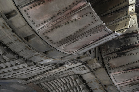 engine detail of a concorde airlinerの写真素材