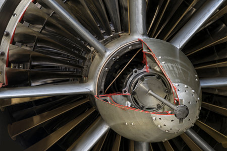 engine turbine of an old jet plane