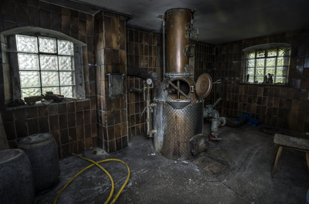 Abandoned spirit distilling equipment.の写真素材