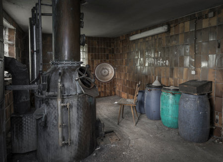 Abandoned spirit distilling equipment.の写真素材