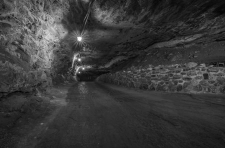 Tunnel of an abandoned salt mining site