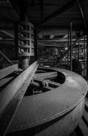 historic machinery of an abandoned mining siteの写真素材