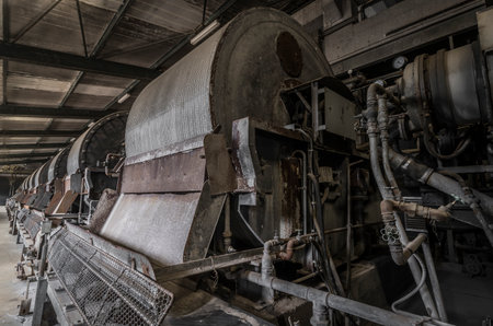 historic machinery of an abandoned mining siteの写真素材