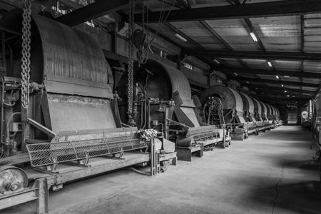 historic machinery of an abandoned mining siteの写真素材