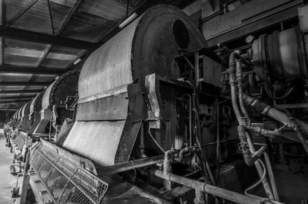 historic machinery of an abandoned mining siteの写真素材