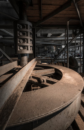 historic machinery of an abandoned mining siteの写真素材