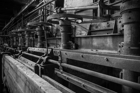 historic machinery of an abandoned mining siteの写真素材
