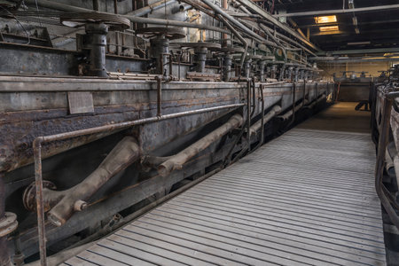historic machinery of an abandoned mining siteの写真素材