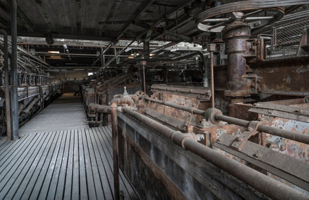 historic machinery of an abandoned mining siteの写真素材