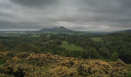Famous looking viewpoint in the Scottish borders.の写真素材