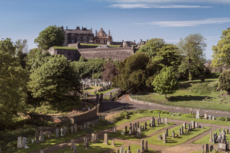 View over the historic graveyard of Stirling.の写真素材