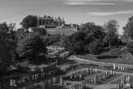 View over the historic graveyard of Stirling.の写真素材