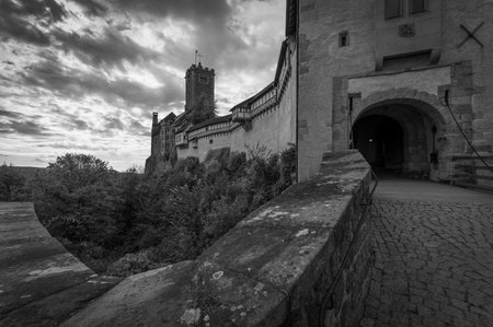 View of the historic Wartburg castle.の写真素材