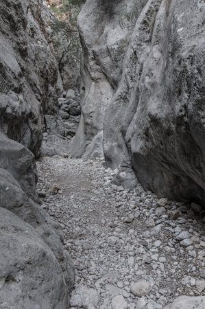 hiking trail in Kritsa Gorgeの写真素材