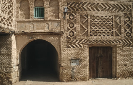 historic building in a tunisian oasis cityの写真素材